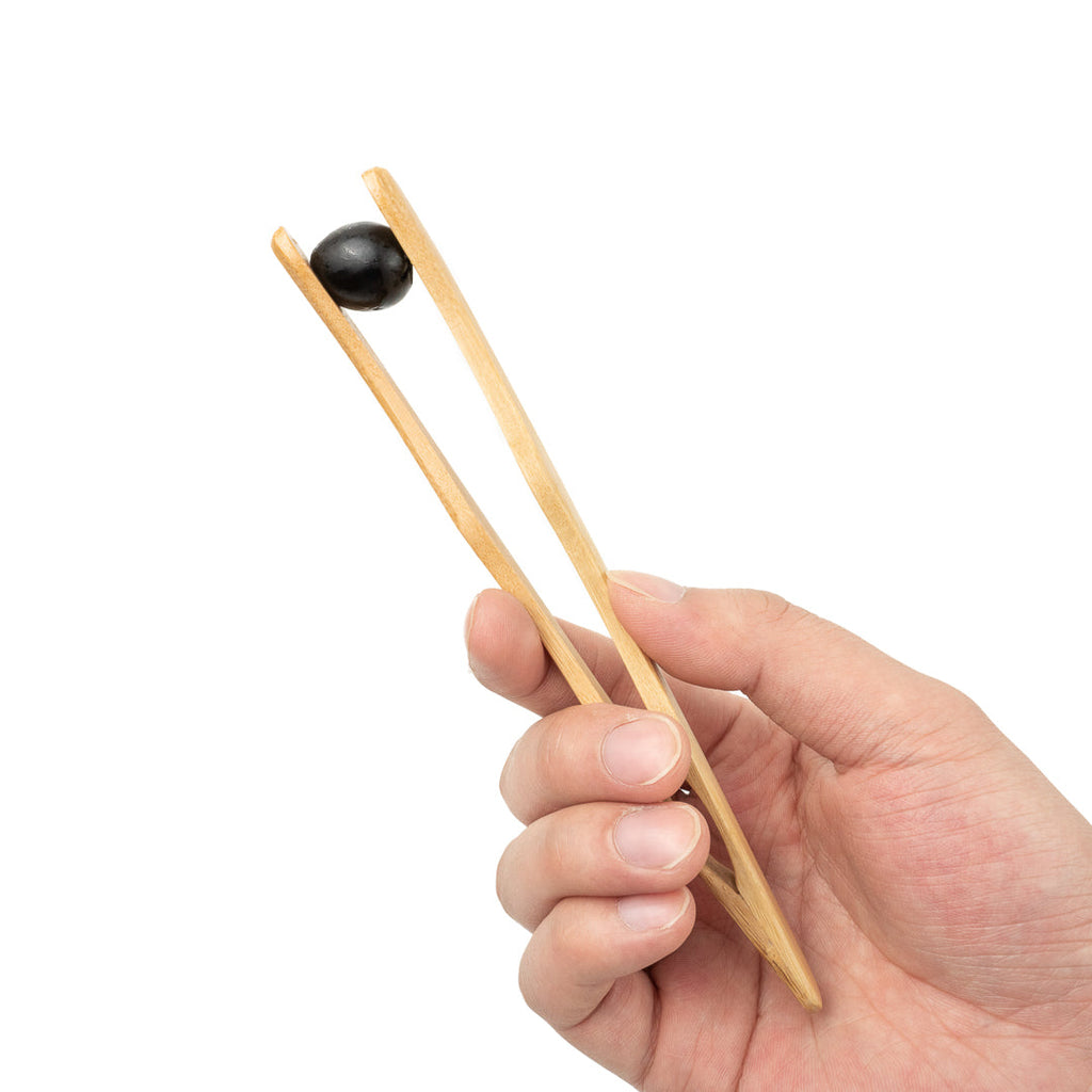 Bambuddha Natural Bamboo Curved Tong - 7" - 10 count box