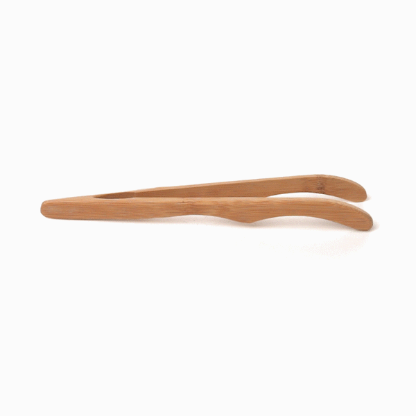 Bambuddha Natural Bamboo Curved Tong - 7" - 10 count box