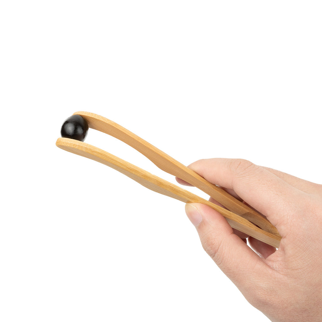 Bambuddha Natural Bamboo Curved Tong - 7" - 100 count box