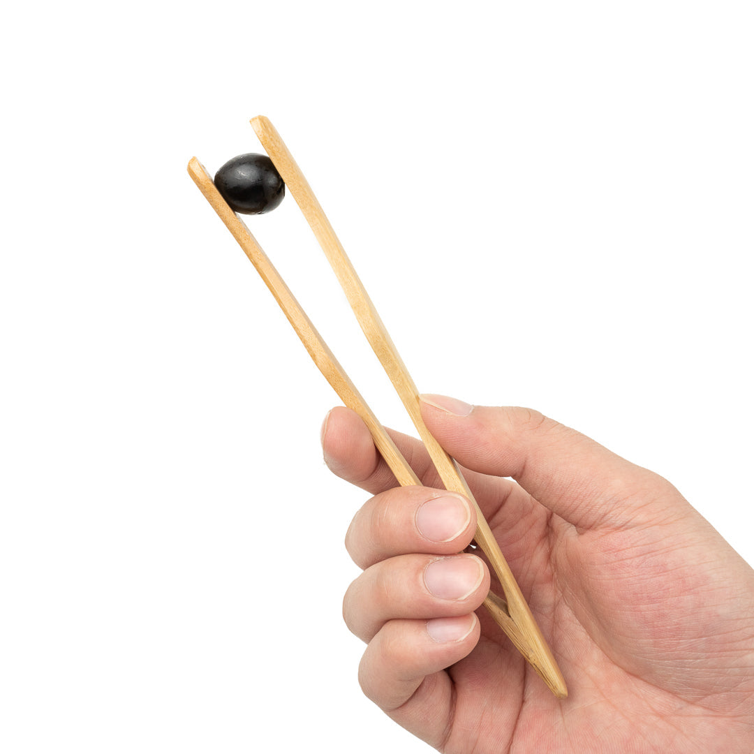 Bambuddha Natural Bamboo Curved Tong - 7" - 100 count box