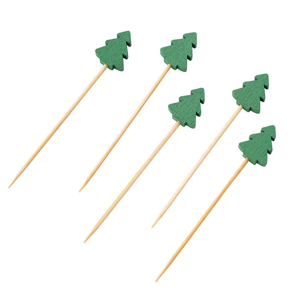 Pixy Green Bamboo Christmas Tree Pick - 3 1/2" - 100 count box
