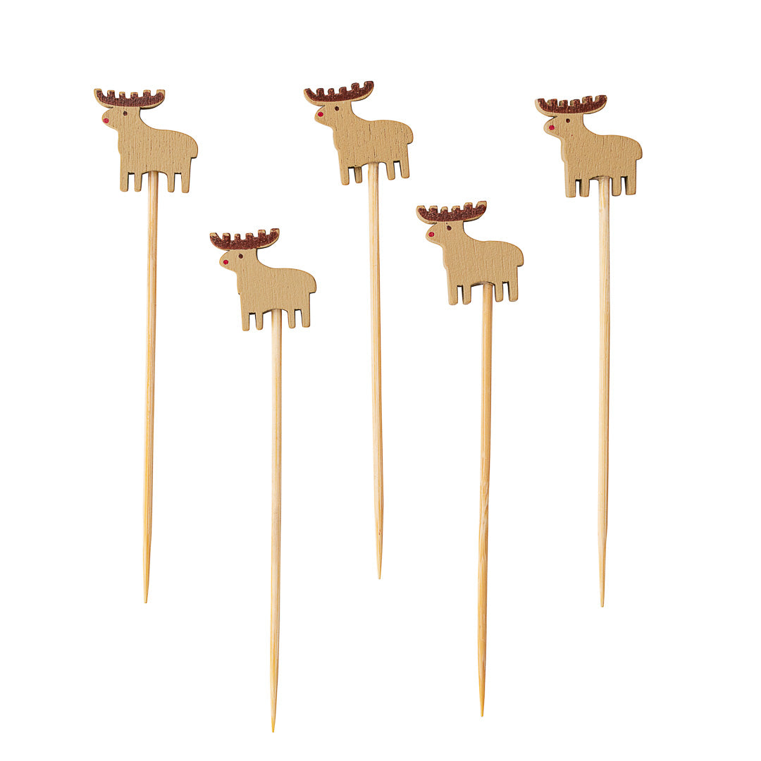 Pixy Natural Bamboo Rudolph Pick - 3 1/2" - 1000 count box