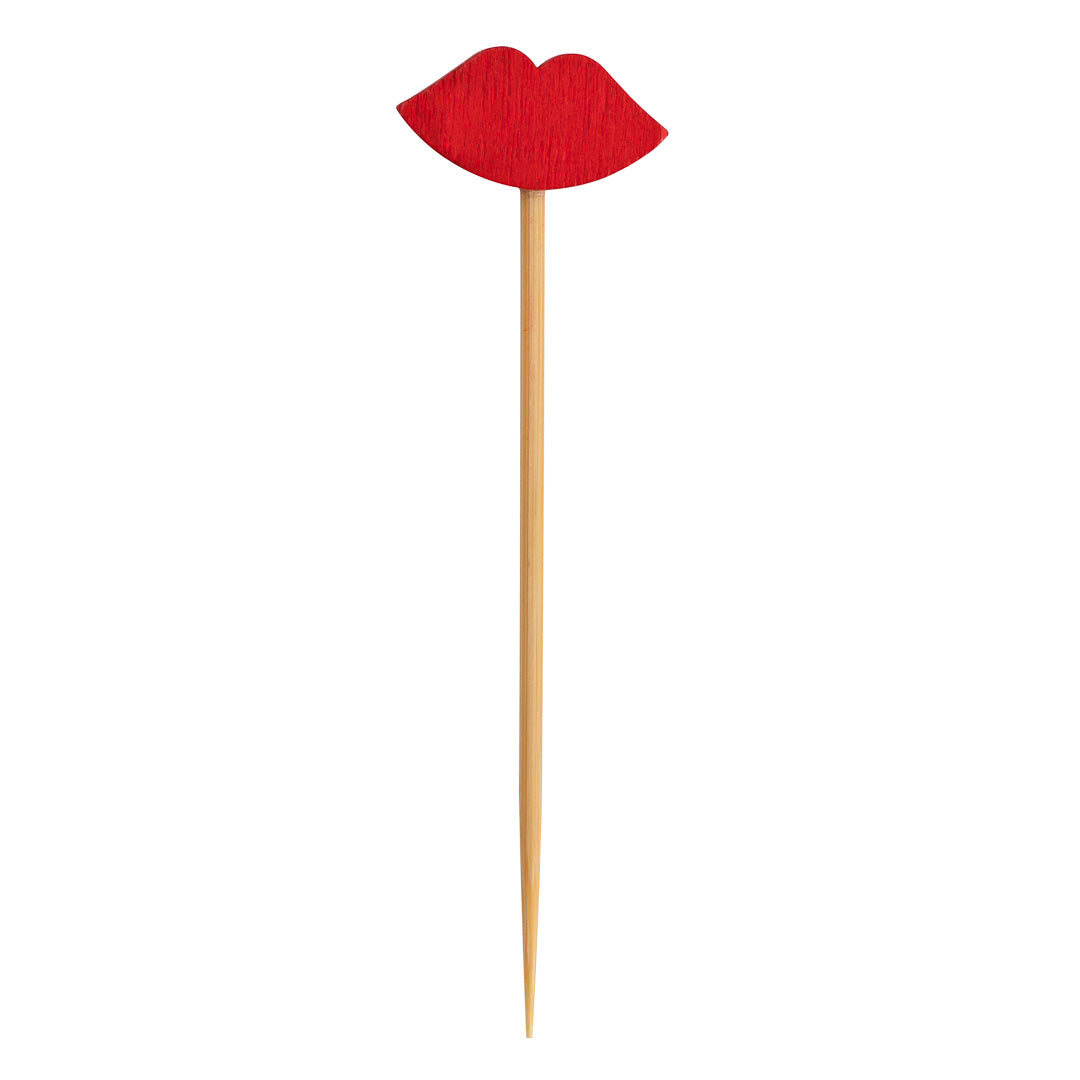 Pixy Red Bamboo Sexy Lips Pick - 2 3/4" - 100 count box