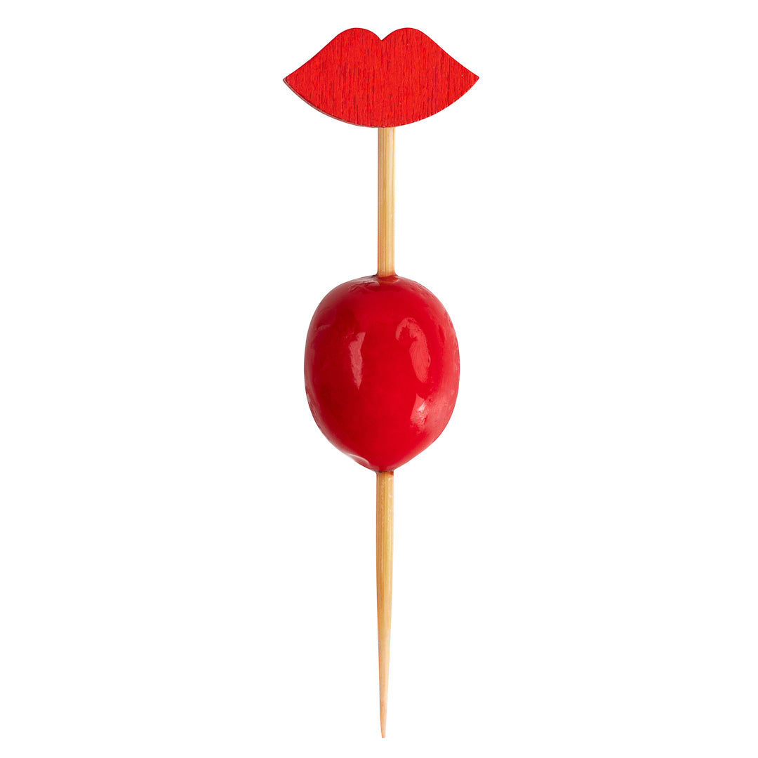 Pixy Red Bamboo Sexy Lips Pick - 2 3/4" - 100 count box