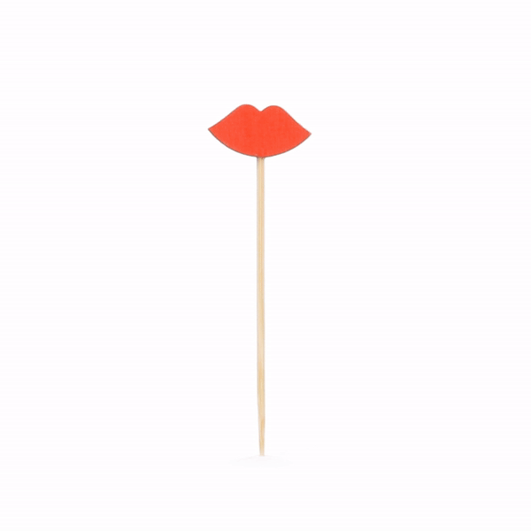 Pixy Red Bamboo Sexy Lips Pick - 2 3/4" - 100 count box