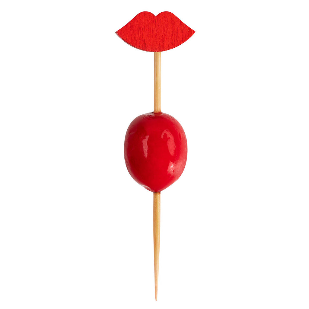 Pixy Red Bamboo Sexy Lips Pick - 2 3/4" - 1000 count box