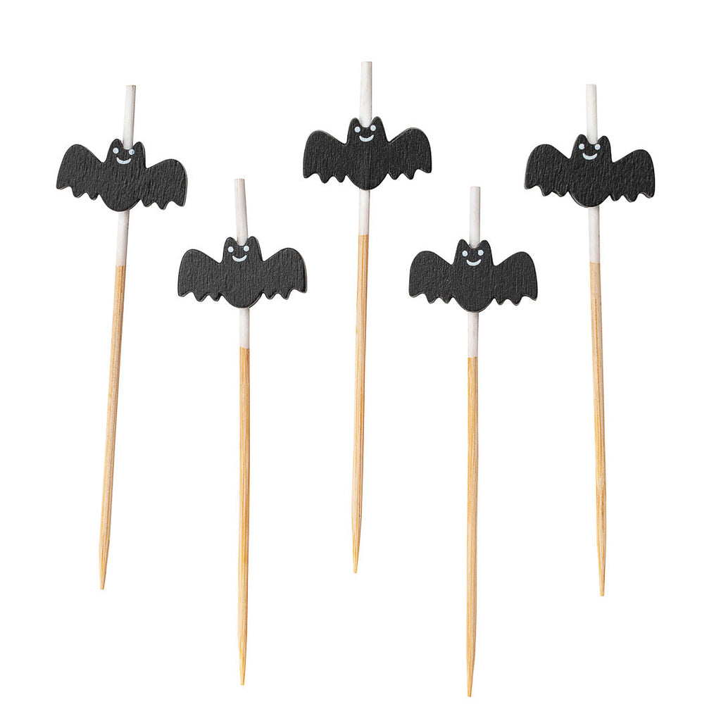 Pixy Black Bamboo Happy Bat Pick - 3 1/2" - 100 count box