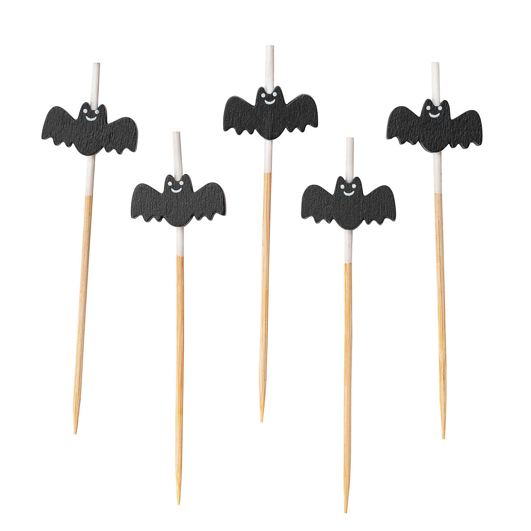 Pixy Black Bamboo Happy Bat Pick - 3 1/2" - 1000 count box