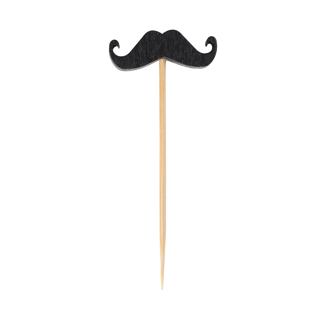 Pixy Black Bamboo Moustache Pick - 2 3/4" - 1000 count box
