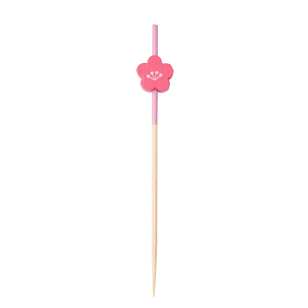 Pixy Pink Bamboo Flower Pick - 3 1/2" - 1000 count box