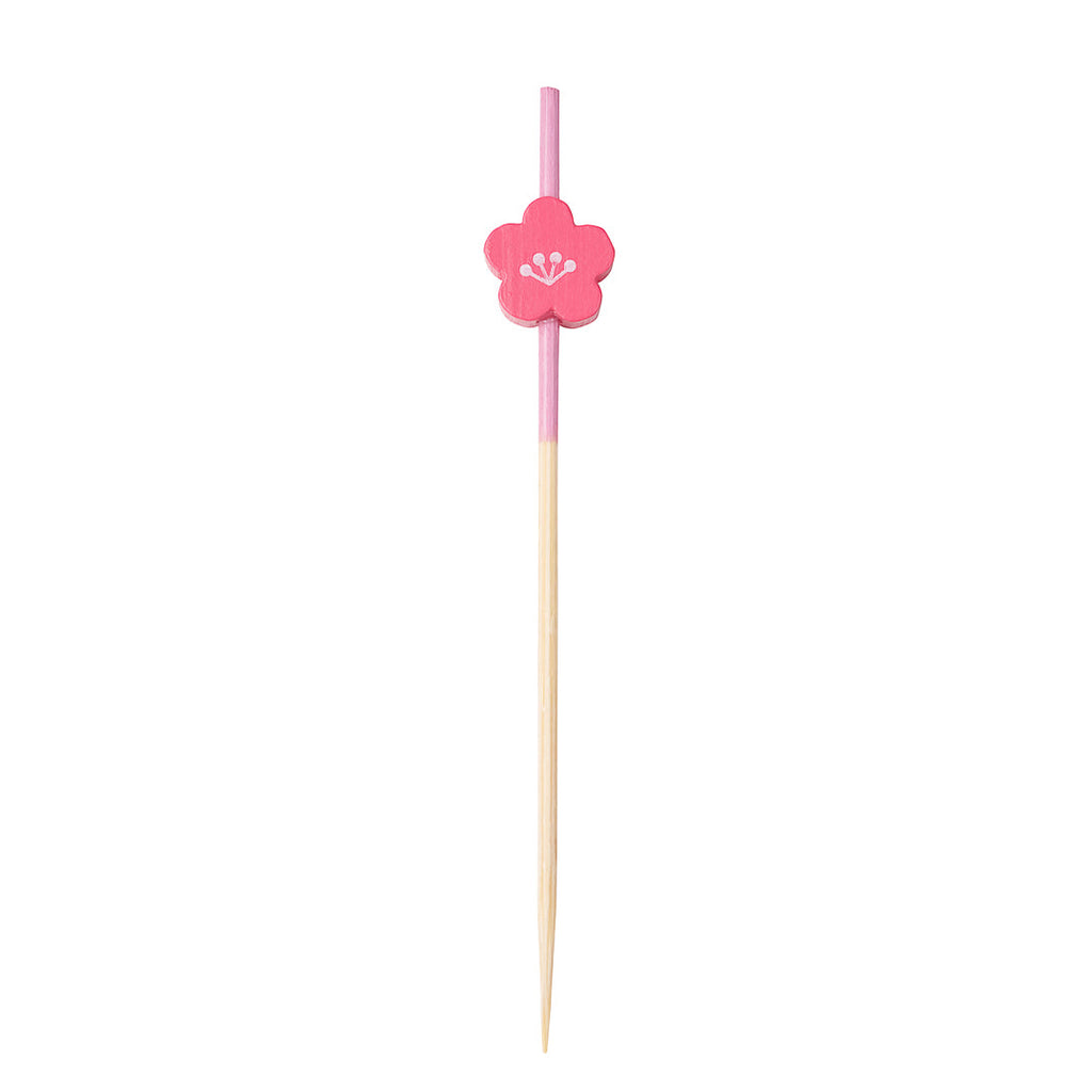 Pixy Pink Bamboo Flower Pick - 3 1/2" - 100 count box