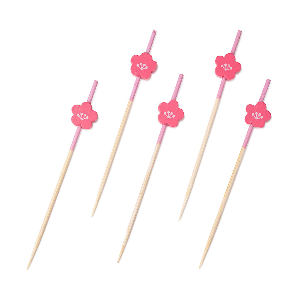 Pixy Pink Bamboo Flower Pick - 3 1/2" - 100 count box