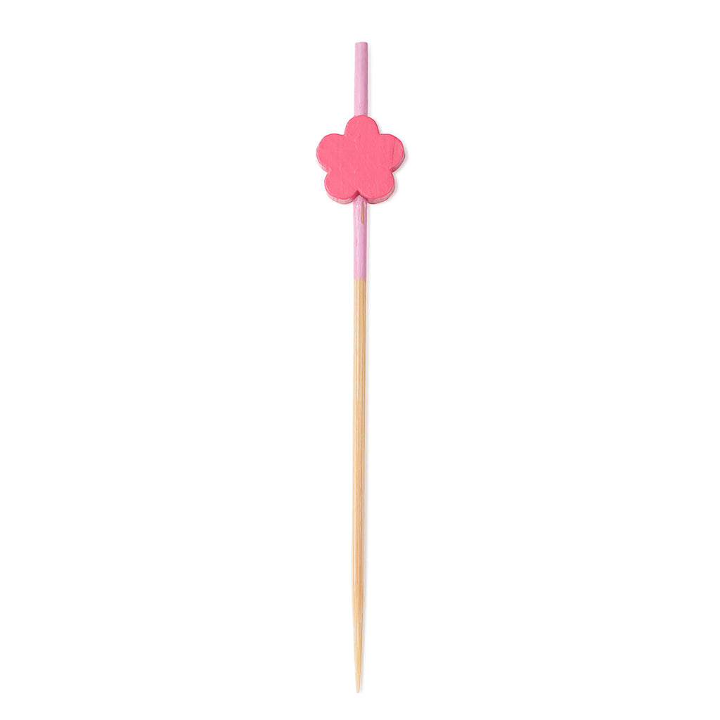 Pixy Pink Bamboo Flower Pick - 3 1/2" - 100 count box