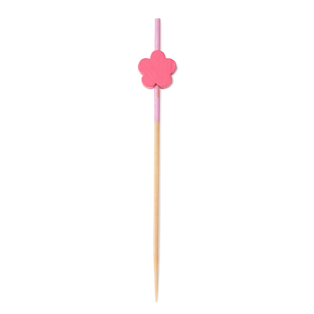 Pixy Pink Bamboo Flower Pick - 3 1/2" - 1000 count box