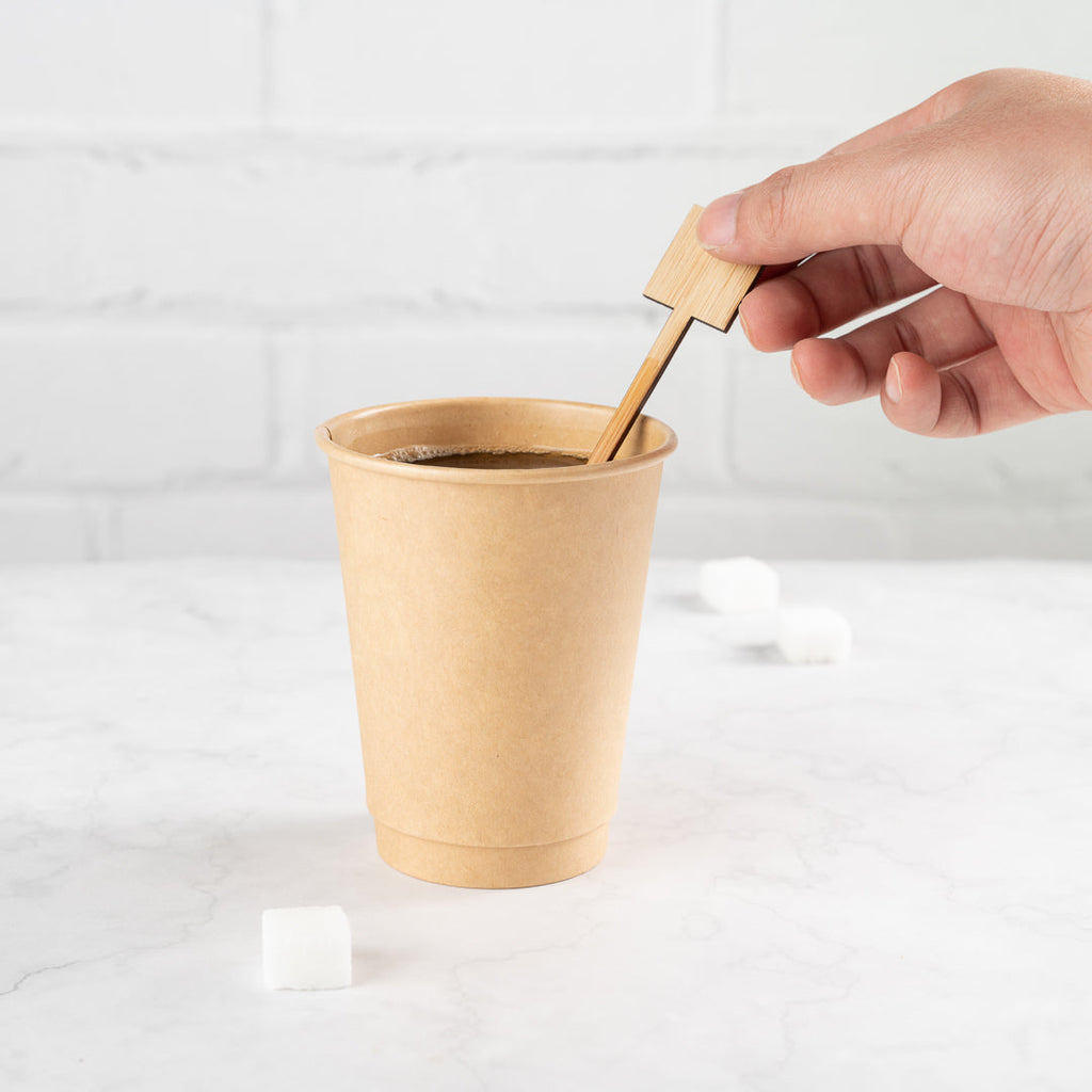 Restpresso Natural Bamboo Coffee Stirrer - Square Top - 7" - 100 count box