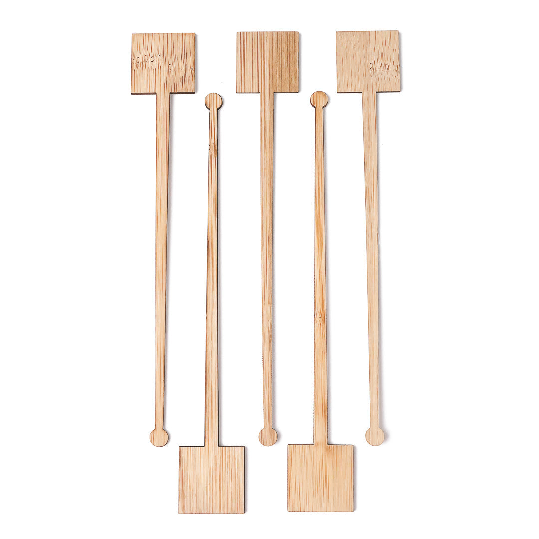 Restpresso Natural Bamboo Coffee Stirrer - Square Top - 7" - 1000 count box