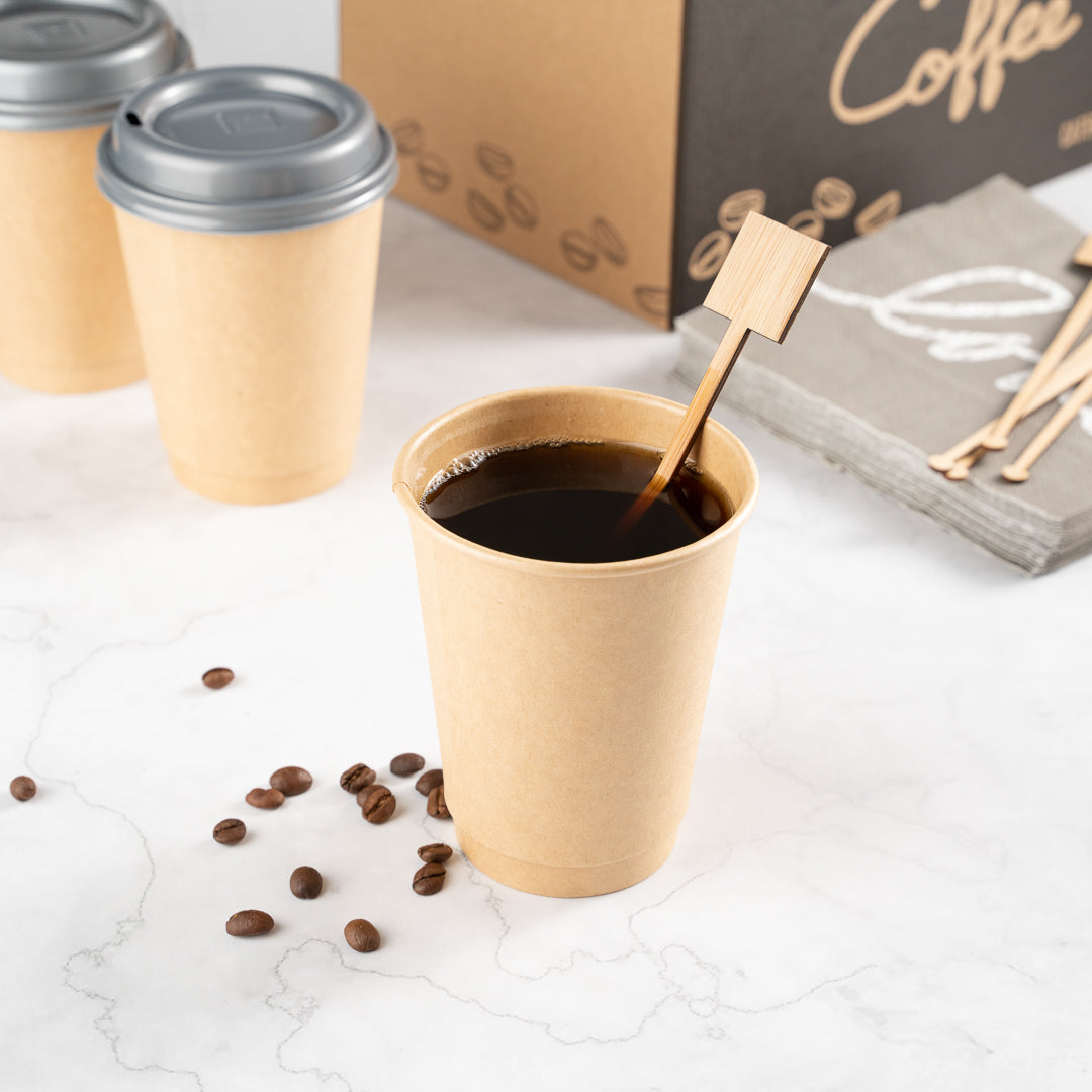Restpresso Natural Bamboo Coffee Stirrer - Square Top - 7" - 1000 count box