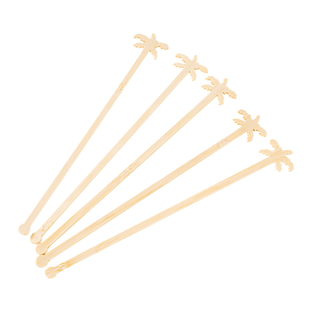 Restpresso Natural Bamboo Palm Tree Stirrer - 7" - 1000 count box