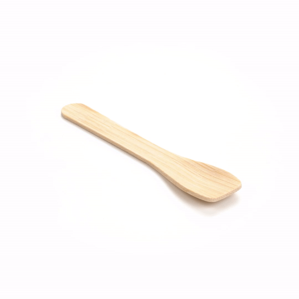Eco Luxe Rounded Square Natural Bamboo Tasting Spoon - 3 1/2" - 1000 count box