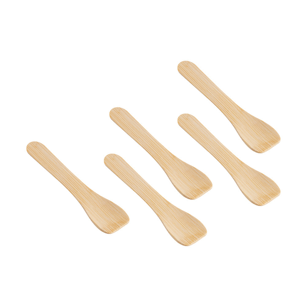 Eco Luxe Rounded Square Natural Bamboo Tasting Spoon - 3 1/2" - 1000 count box