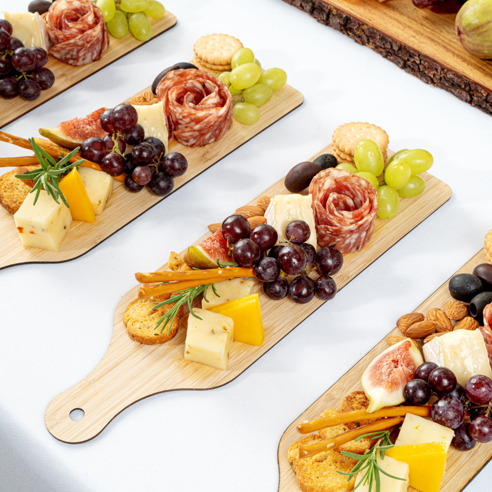 Nature Tek Bamboo Disposable Cheese / Charcuterie Board - 11 3/4" x 3 1/2" - 2 count box