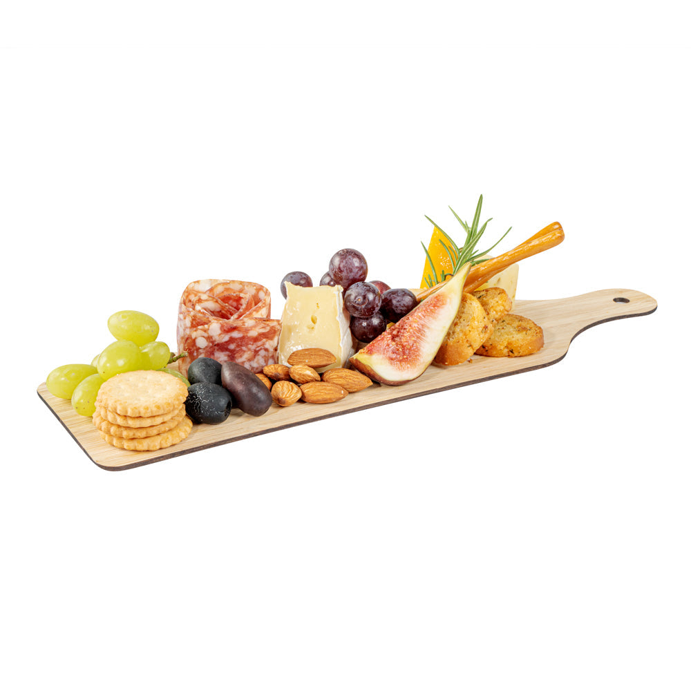 Nature Tek Bamboo Disposable Cheese / Charcuterie Board - 11 3/4" x 3 1/2" - 20 count box