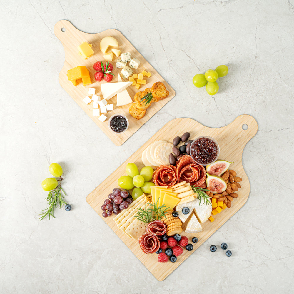 Nature Tek Bamboo Disposable Cheese / Charcuterie Board - 11 3/4" x 7" - 2 count box