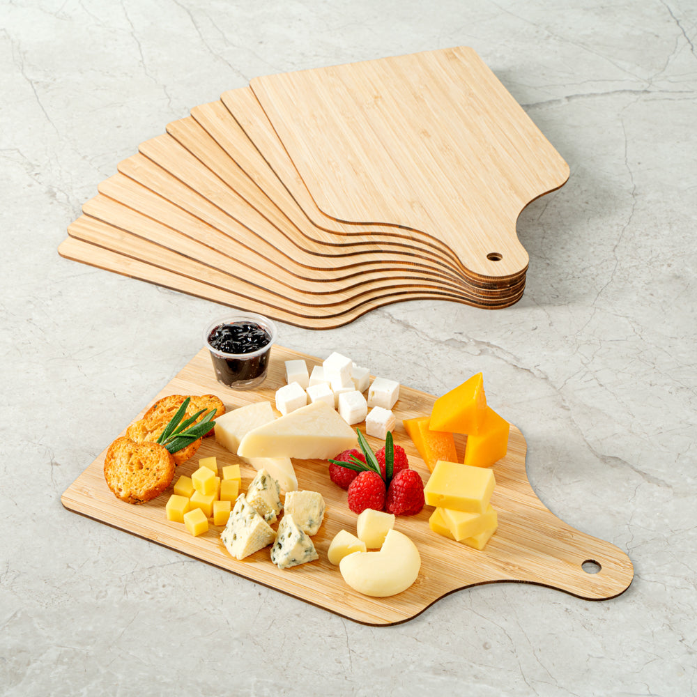 Nature Tek Bamboo Disposable Cheese / Charcuterie Board - 11 3/4" x 7" - 20 count box