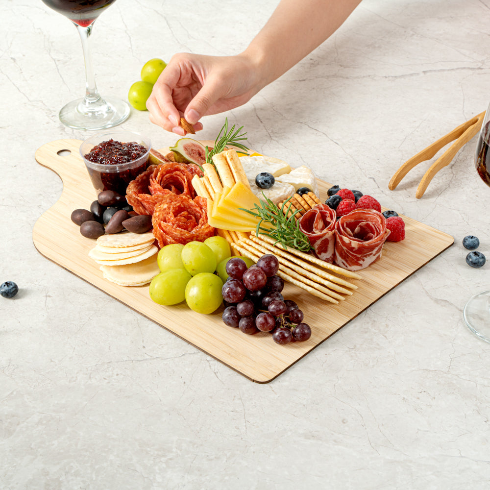 Nature Tek Bamboo Disposable Cheese / Charcuterie Board - 15 3/4" x 9 3/4" - 20 count box