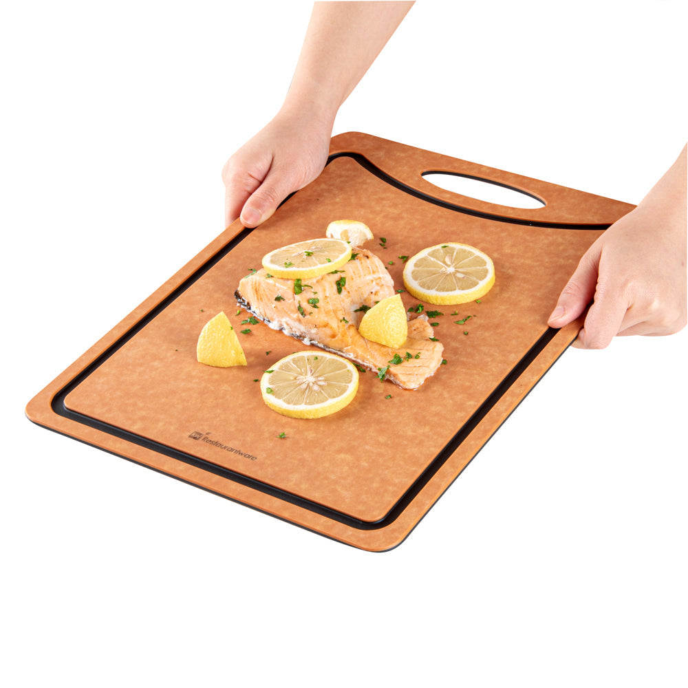 Nature Tek Wood Gourmet Cutting Board - with Juice Groove, Handle - 14 1/2" x 10 3/4" - 1 count box