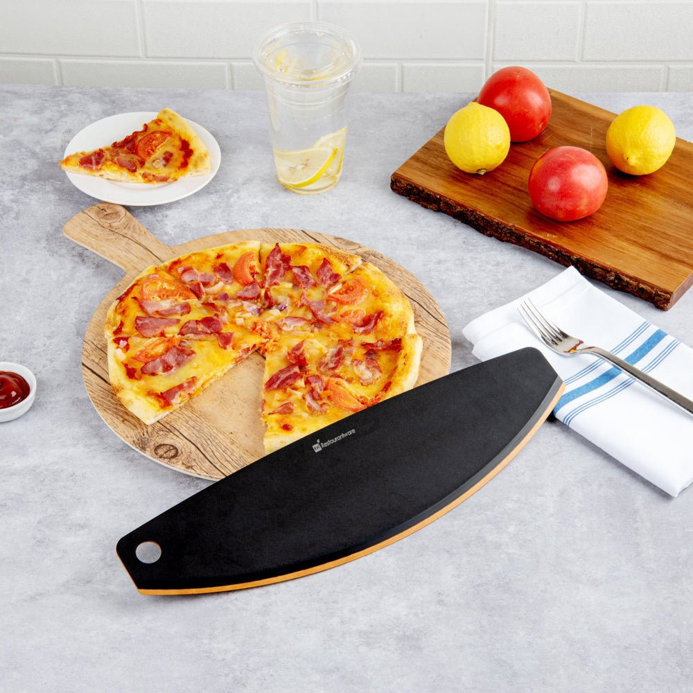 Nature Tek Black Wood Pizza Cutter / Rocker - 16" - 1 count box