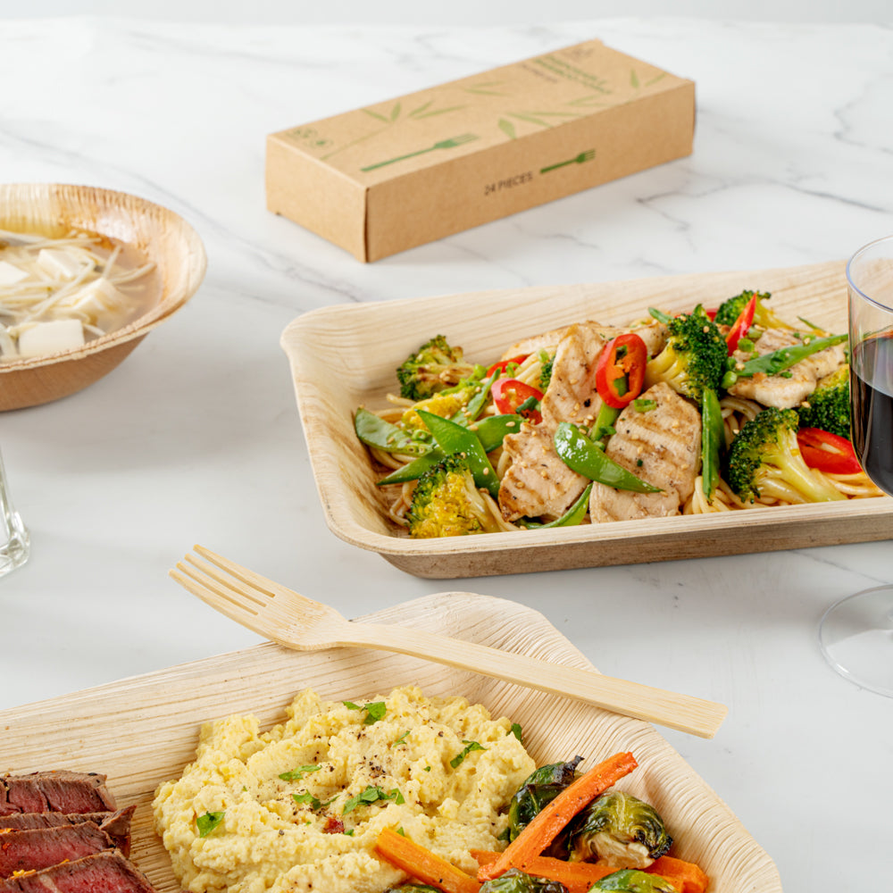 Bambuddha Natural Bamboo Disposable Fork - Retail Pack - 7" x 1" - 24 count box