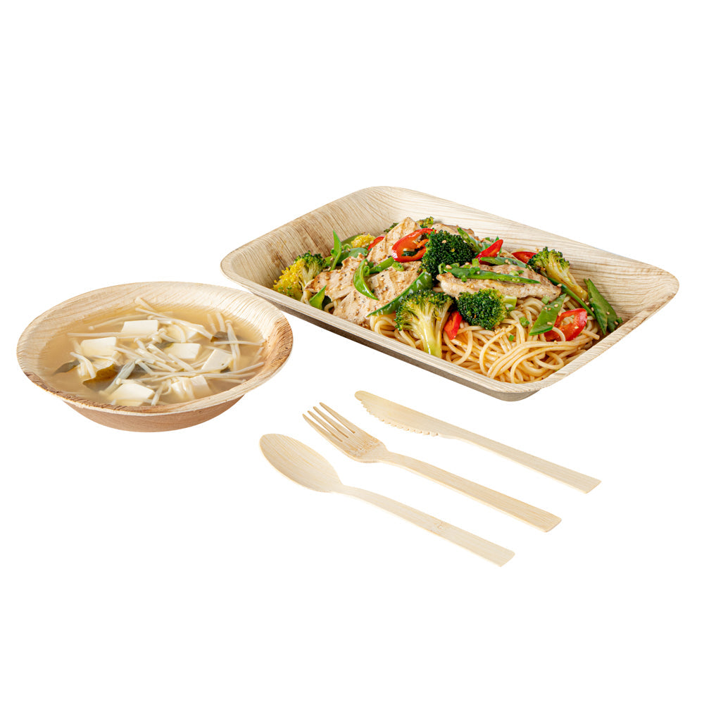 Bambuddha Natural Bamboo Disposable Cutlery Set - Retail Pack - 7" - 24 count box