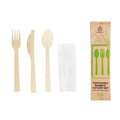 Bambuddha Natural Bamboo Disposable Cutlery Set - with Kraft Paper Pouch - 7" - 50 count box