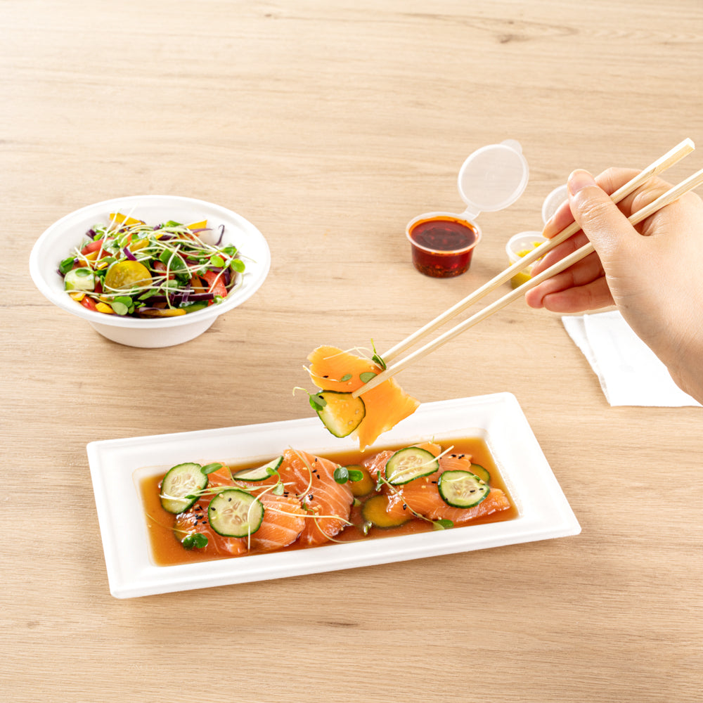 Bambuddha Natural Bamboo Twin Chopsticks - with Paper Sleeve - 9" - 100 count box