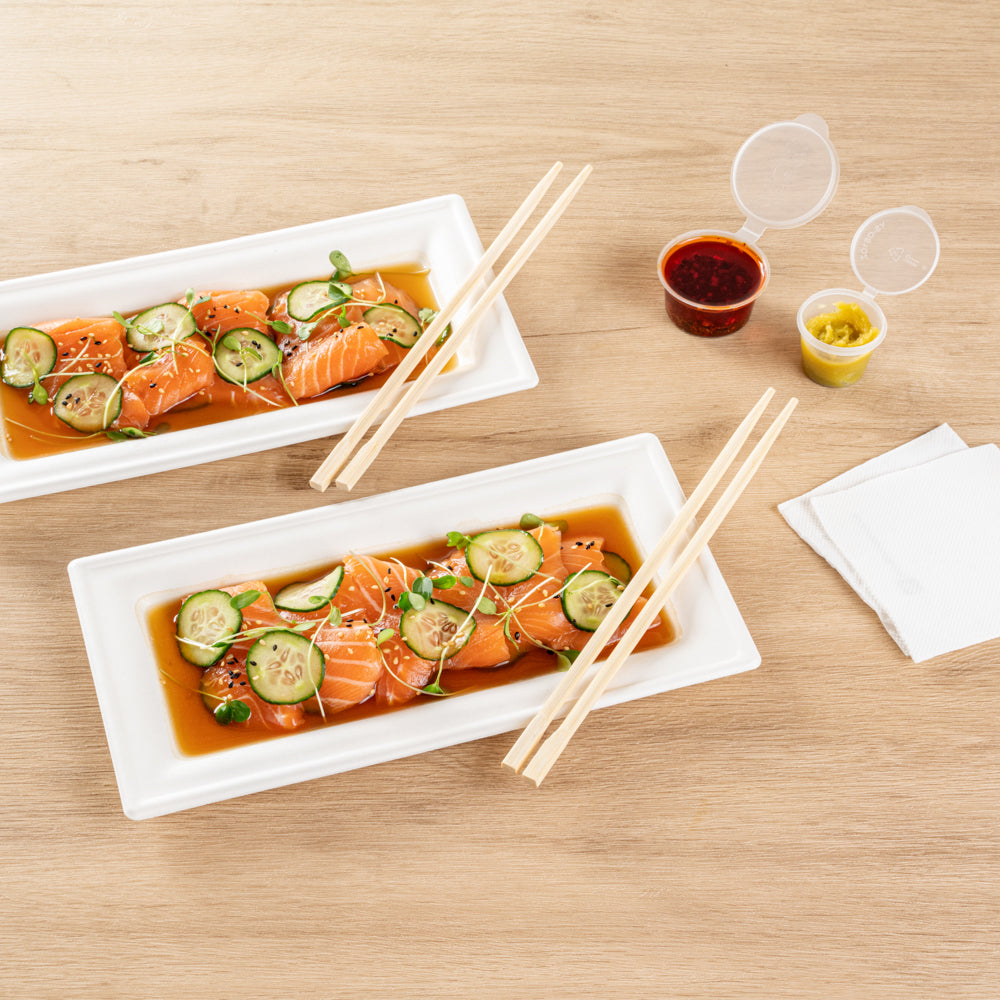 Bambuddha Natural Bamboo Twin Chopsticks - with Paper Sleeve - 9" - 100 count box
