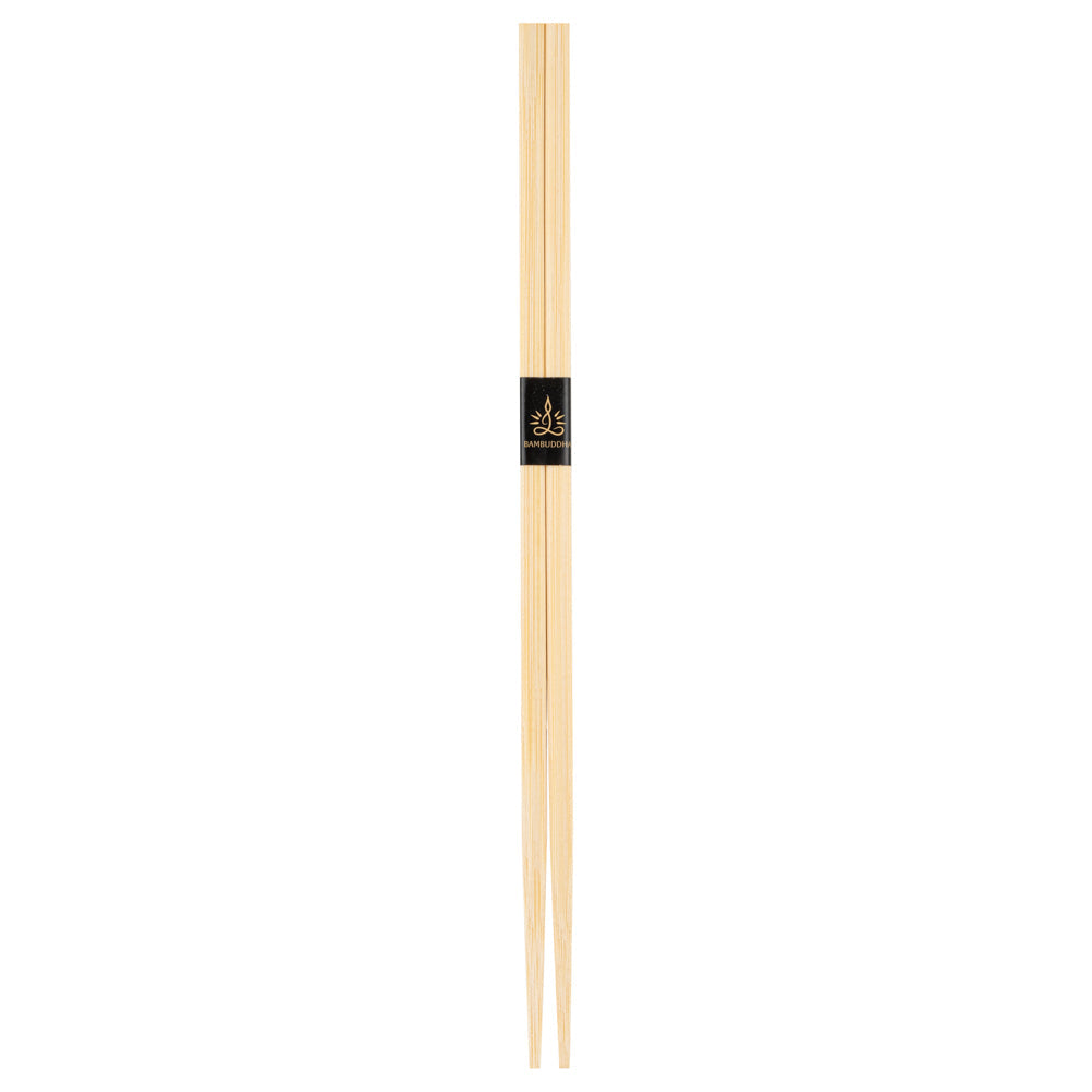 Bambuddha Square Natural Bamboo Modern Chopsticks - with Paper Band - 9 1/2" - 100 count box