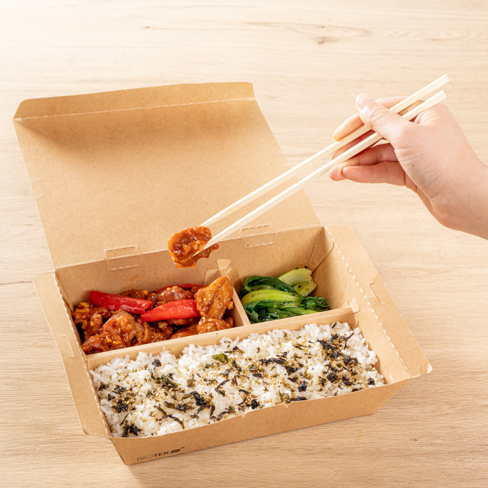 Bambuddha Square Natural Bamboo Modern Chopsticks - with Paper Band - 9 1/2" - 100 count box