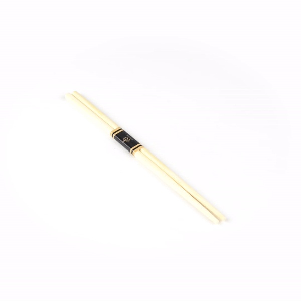 Bambuddha Round Square Natural Bamboo Modern Chopsticks - with Paper Band - 9 1/2" - 100 count box