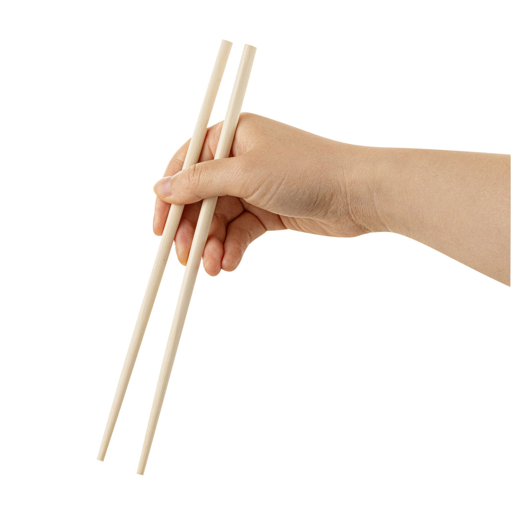 Bambuddha Round Square Natural Bamboo Modern Chopsticks - with Paper Band - 9 1/2" - 1000 count box