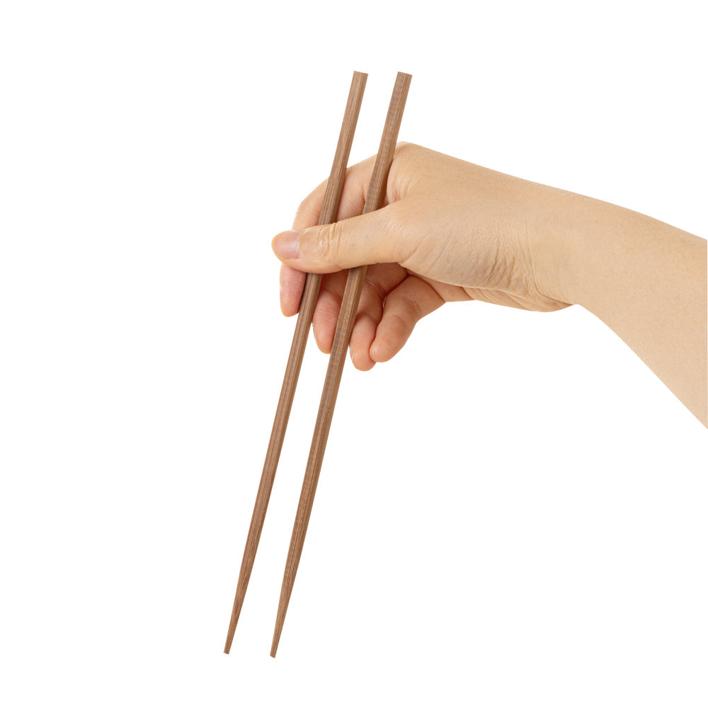 Bambuddha Square Brown Bamboo Modern Chopsticks - with Paper Band - 9 1/2" - 1000 count box