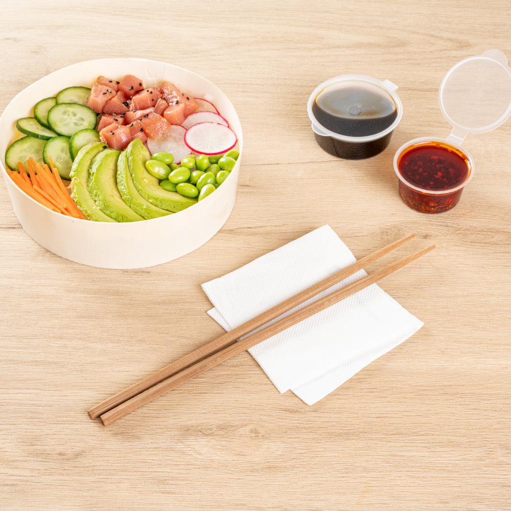 Bambuddha Square Brown Bamboo Modern Chopsticks - with Paper Band - 9 1/2" - 1000 count box