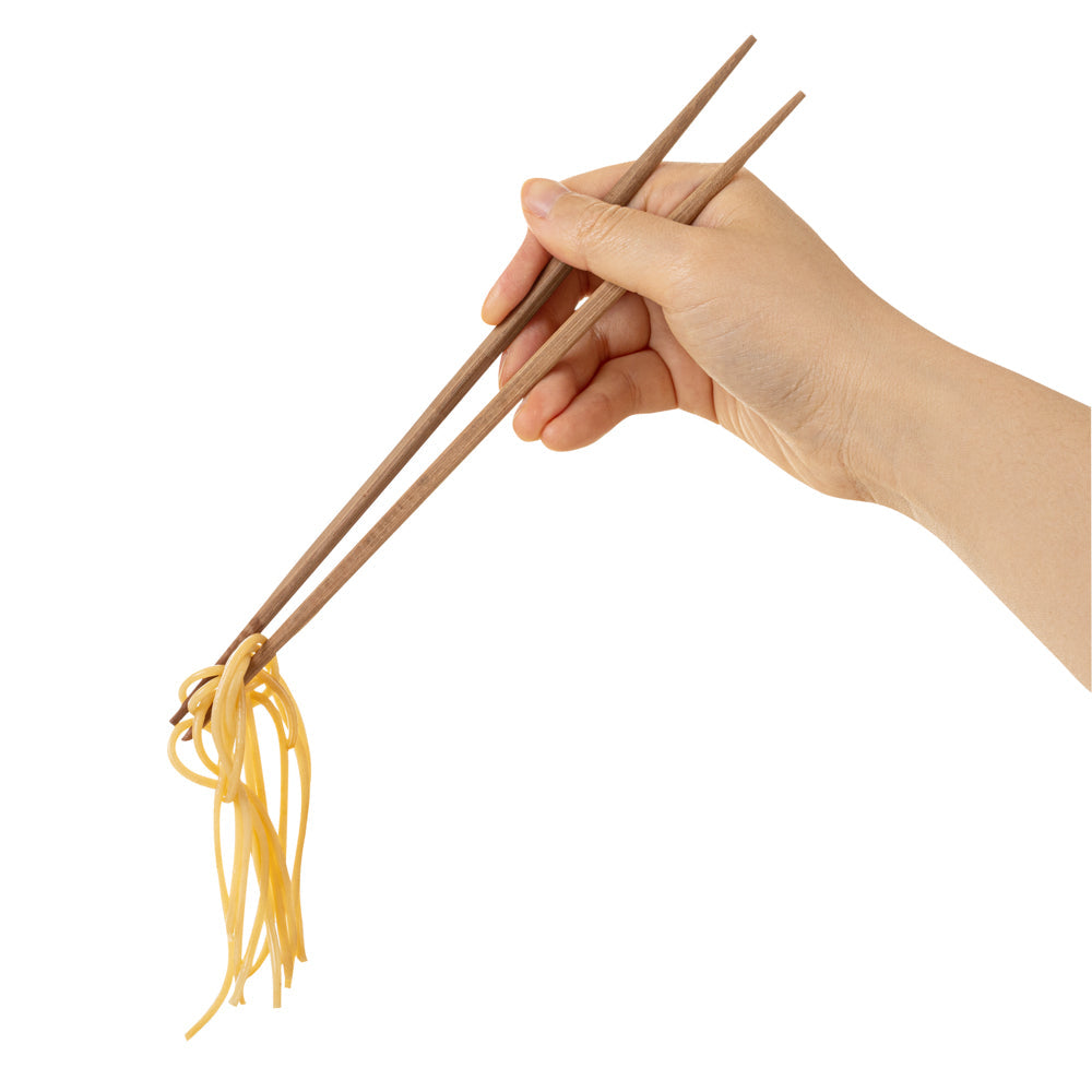 Bambuddha Brown Bamboo Contour Chopsticks - with Paper Band - 9 1/2" - 1000 count box