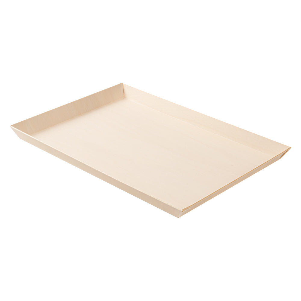 Taipei Rectangle Poplar Plate - 15 1/4" x 10 3/4" x 1" - 25 count box