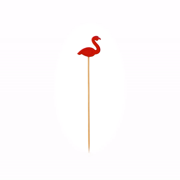 Pixy Red and Pink Bamboo Flamingo Pick - 4 3/4" - 1000 count box