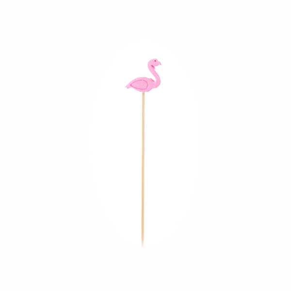 Pixy Red and Pink Bamboo Flamingo Pick - 4 3/4" - 1000 count box