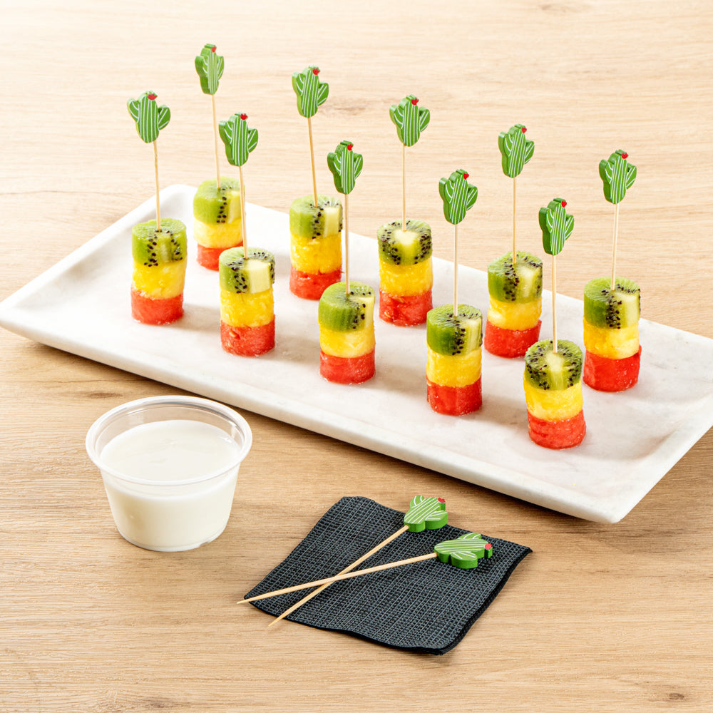 Pixy Green Bamboo Cactus with Flower Pick - 4 3/4" - 1000 count box