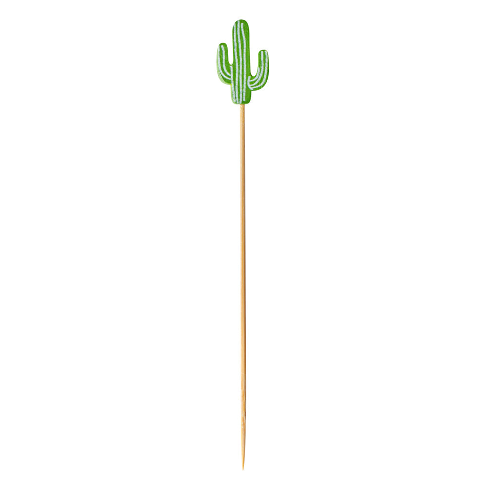 Pixy Green Bamboo Cactus Pick - 4 3/4" - 100 count box