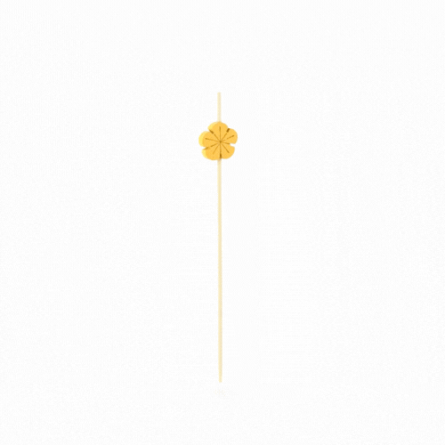 Pixy Yellow Bamboo Flower Pick - 4 3/4" - 1000 count box