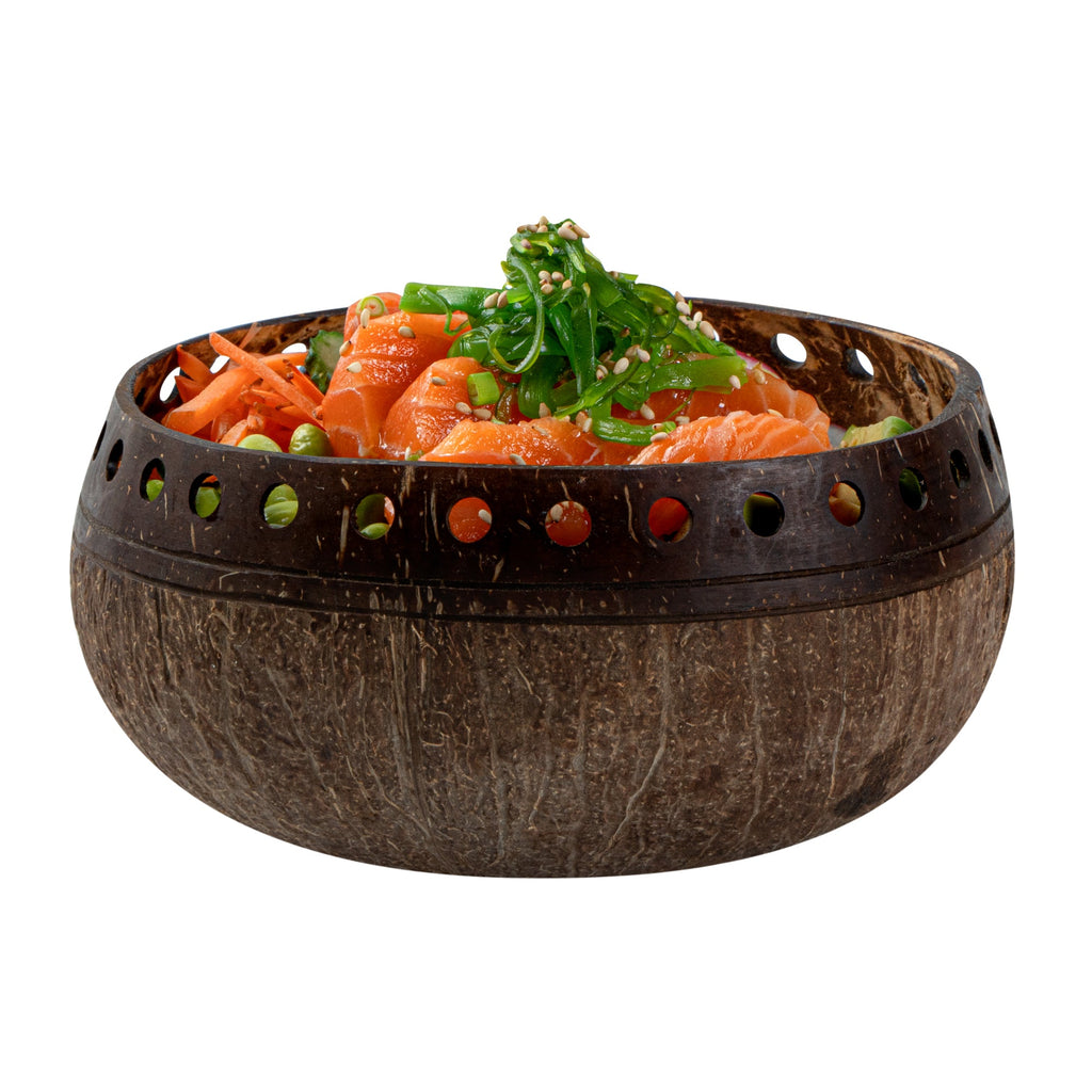 Coco Casa 21 oz Handmade Punchout Coconut Bowl - 1 count box